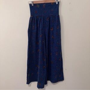 VTG Womens Gaucho Wide Leg Pants Size S Paisley Leopard Cotton Pull-on Italian